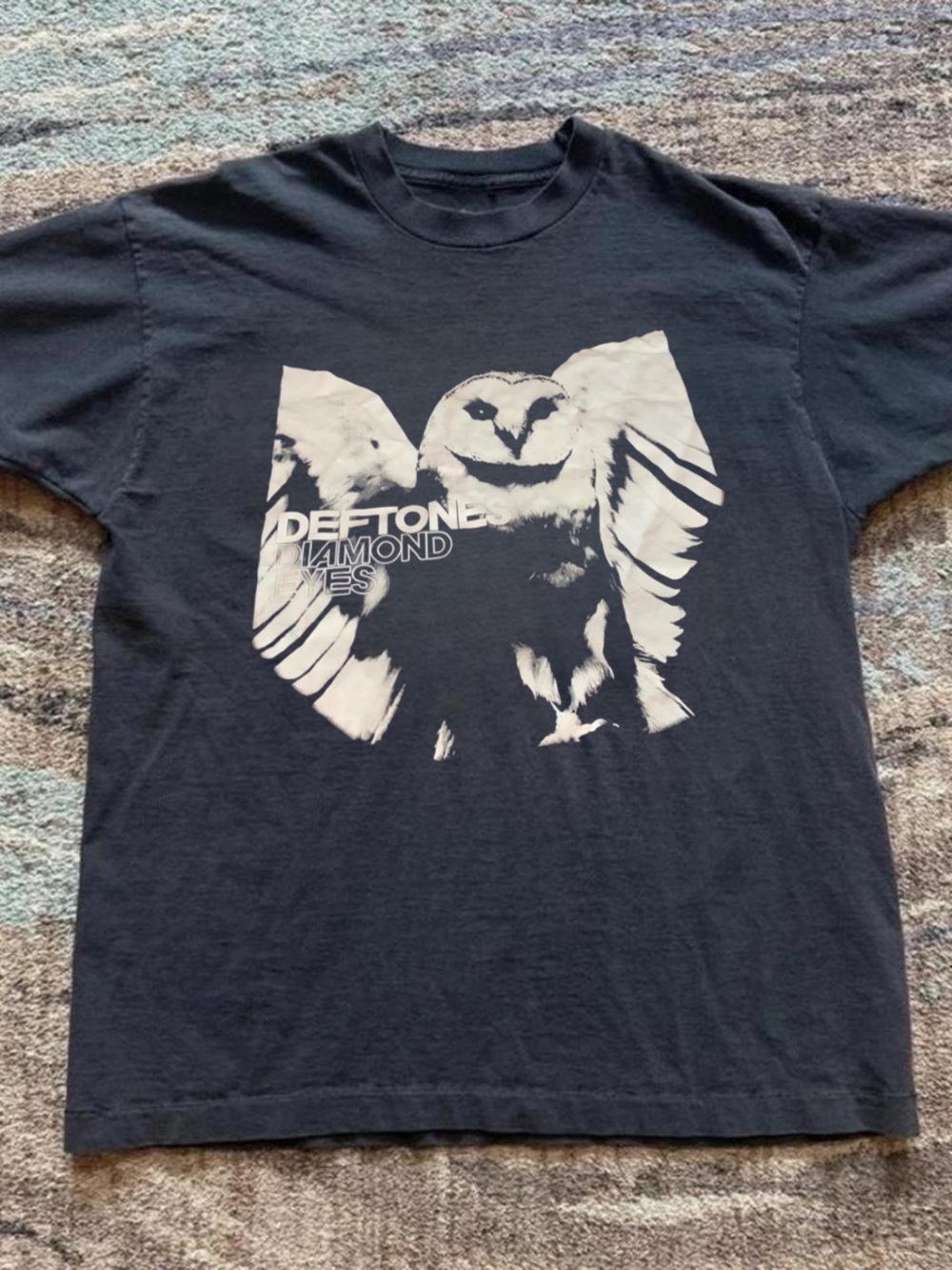 Gildan Black Tee with White Owl Graphic